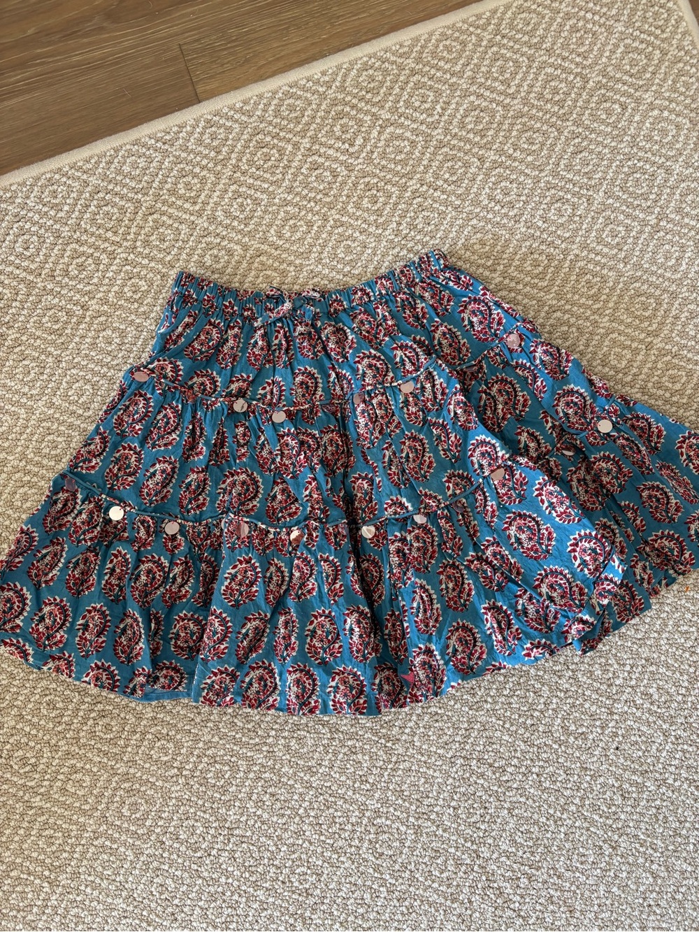Pink Chicken Allie Skirt in Blue Paisley